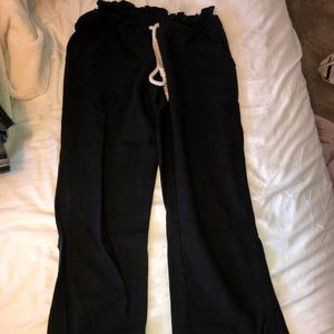 Black Roxy linen pants size medium